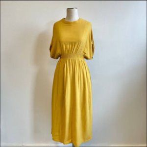 OAK + FORT Yellow Dolman Dress Womens Size S Viscose-Rayon Blend